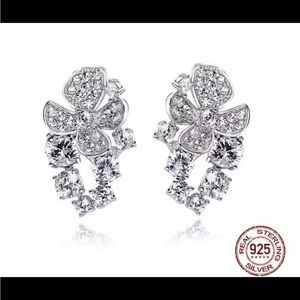 Elegant Silver Floral Earrings other one for free with not the same
